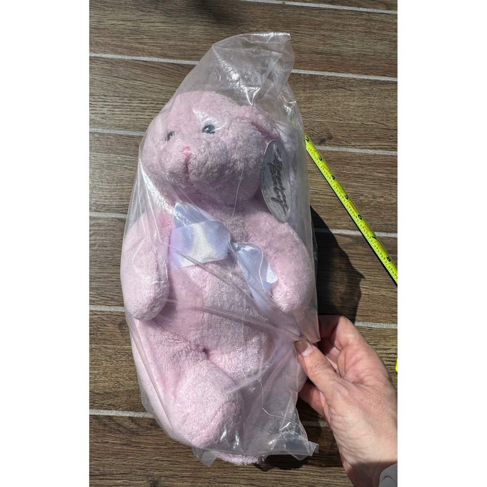 Stephan Baby Pink Plush Teddy Bear and Polka Dot Blanket Set 40x30 New